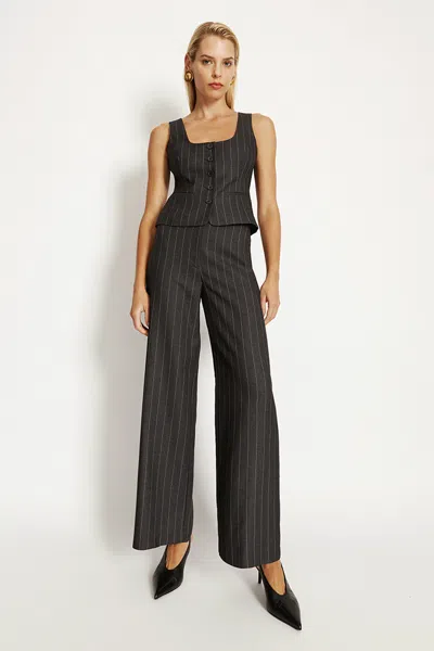 Bardot Anna High Waist Pant In Black Stri