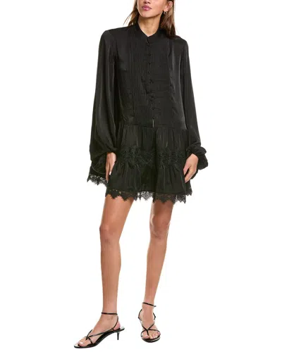 Bardot Antonia Lace Trim Mini Dress In Black