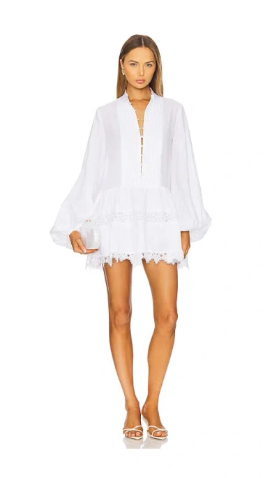 Bardot Antonia Lace Trim Mini Dress In White