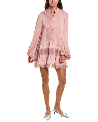 Bardot Antonia Lace-trim Mini Dress In Pink