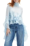 Bardot Anyssa Ruffle Blouse In Blue