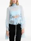 Bardot Anyssa Ruffle Blouse In Blue