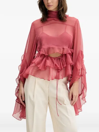 Bardot Anyssa Ruffled Blouse In Pink