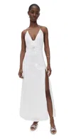 Bardot Aradia Rosette Sequin Plunge Halter Gown