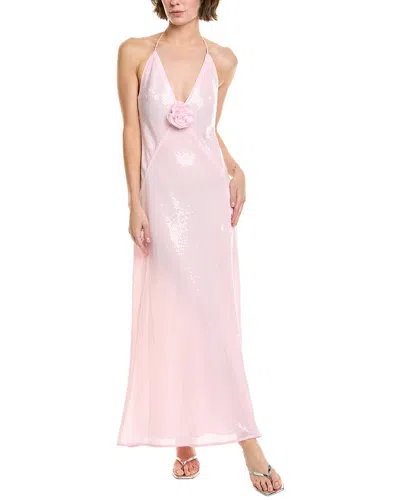 Bardot Aradia Sequin Halter Midi Dress In Pink