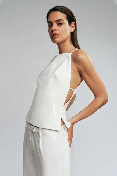 Bardot Arelia High Neck Top In Orchid Wht