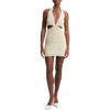 Bardot Arias Open Stitch Halter Minidress In Neutral