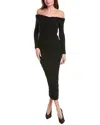 Bardot Arkie Off The Shoulder Knit Midi Dress In Black