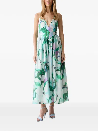 Bardot Arletha Floral-print Open-back Maxi Dress In Blue