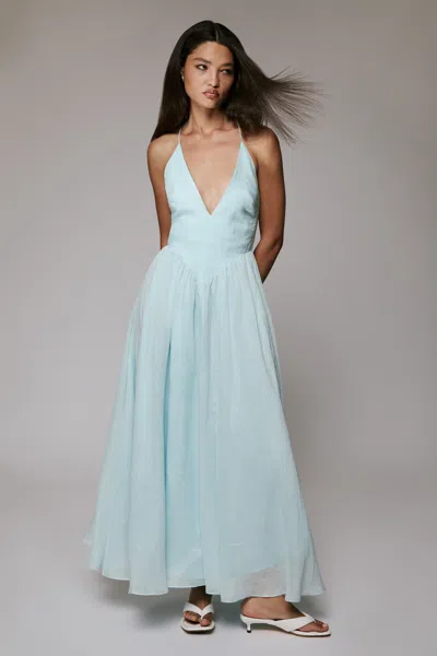 Bardot Arletha Halter Maxi Dress In Blue