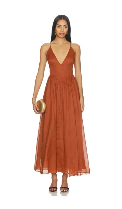 Bardot Arletha Halter Maxi Dress In Brown