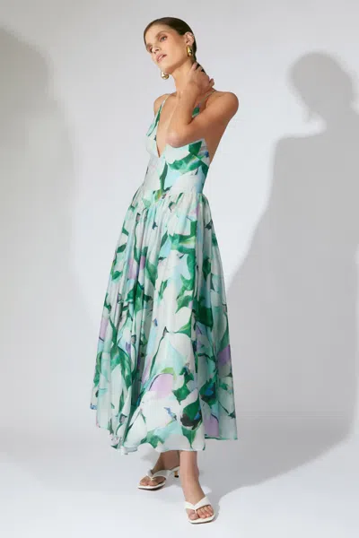 Bardot Arletha Halter Maxi Dress In Green