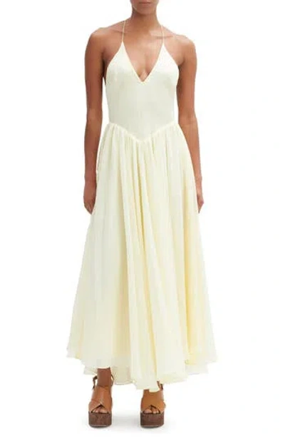 Bardot Arletha Cross-back Gathered Maxi Dress In Yellow