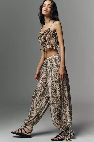 Bardot Arlia Printed Balloon Pants In Brown