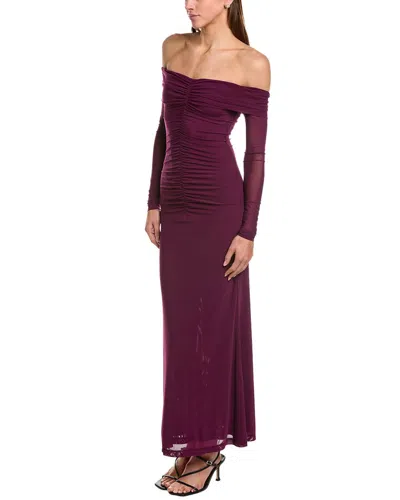 Bardot Artura Mesh Maxi Dress In Purple