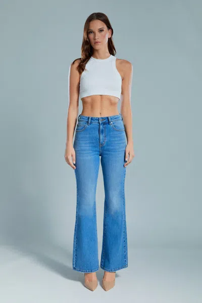 Bardot Ashlynn Hi Boot Leg Jeans In Dark Denim