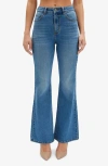 Bardot Ashlynn High Waist Bootcut Jeans In Dark Denim