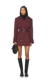 Bardot Aster Short Trench Coat In Red