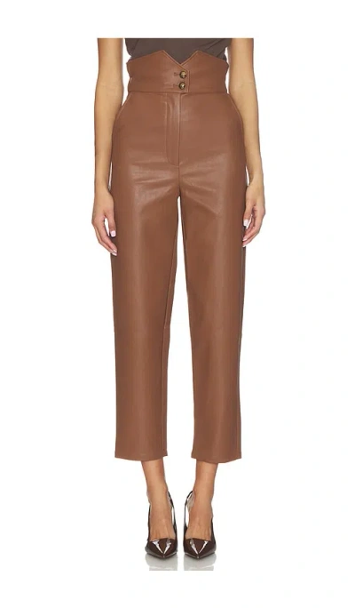 Bardot Aster Vegan Leather Pant In Brown