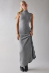 Bardot Astoria High Neck Sleeveless Knit Maxi Dress In Grey, Women's At Urban Outfitters In Gray