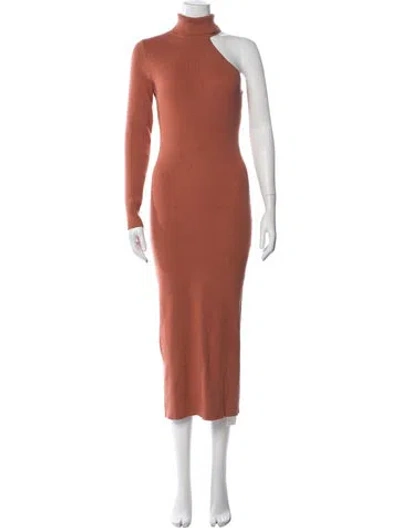 Pre-owned Bardot Asymmetrical Long Dress In Orange