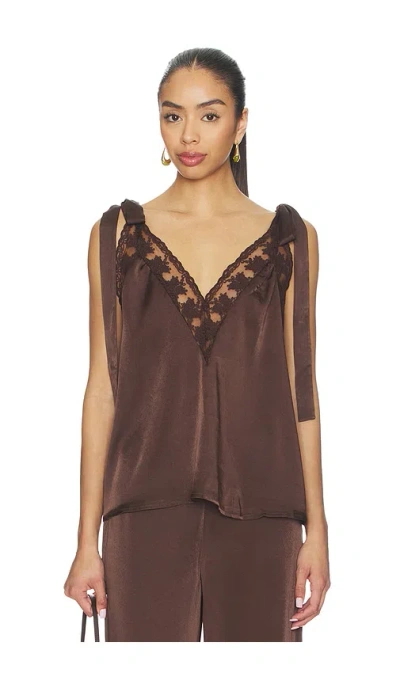 Bardot Aubrey Tie Strap Cami In Brown