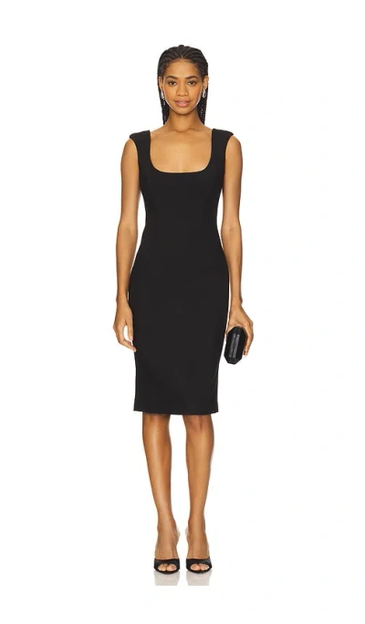 Bardot Audrey Fitted Midi Dress In 黑色
