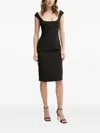 Bardot Audrey Square-neck Midi Dress In Black