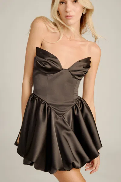 Bardot Avella Bubble Hem Mini Dress In Black