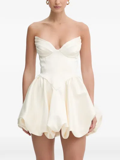 Bardot Avella Bubble Hem Strapless Mini Dress In Neutral