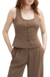 Bardot Azilia Button Through Top In Brown
