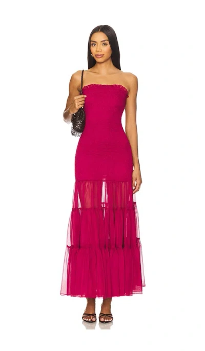 Bardot Azura Strapless Maxi Dress In Pink