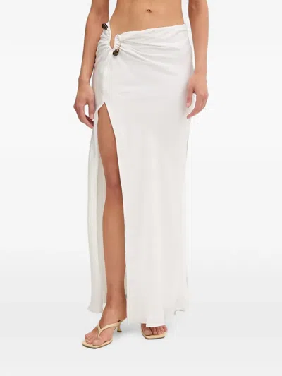 Bardot Beaded-cutout Side-slit Long Skirt In Multi