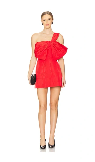 Bardot Bella Bow Mini Dress In 火红色