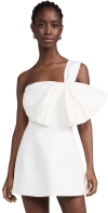 Bardot Bella Bow One-shoulder Minidress In Orchid Wht