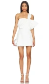 Bardot Bella Bow One-shoulder Minidress In 兰花白