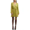Bardot Bellissa Sequin Long Sleeve Minidress In Lime