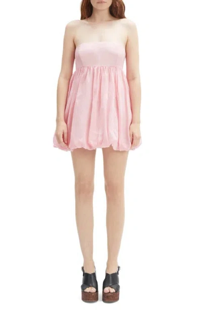 Bardot Benita Strapless Bubble Hem Babydoll Minidress In Pink