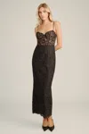 Bardot Blaine Lace Bustier Midi Dress In Black