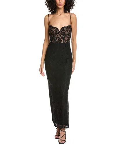Bardot Blaine Lace Bustier Midi Dress In Black