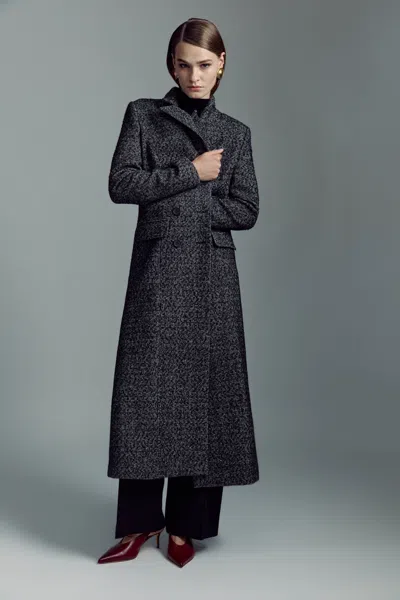 Bardot Blythe Double Breasted Coat In Black/ Wh