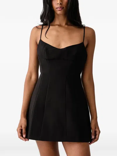 Bardot Branca Panelled Sweetheart-neck Mini Dress In Black