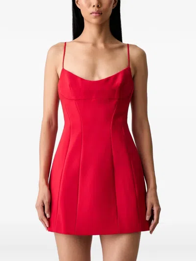 Bardot Branca Scoop-neck Panelled Mini Dress In Red