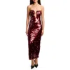 Bardot Braya Sequin Strapless Gown In Burgundy