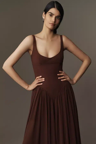 Bardot Briann Drop-waist Maxi Dress In Brown