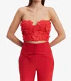 Bardot Brias Lace Bustier In Red