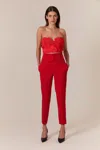 Bardot Brias Lace Bustier In Fire Red