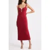 Bardot Brooklyn Diamante Sleeveless Sheath Dress In Burgundy