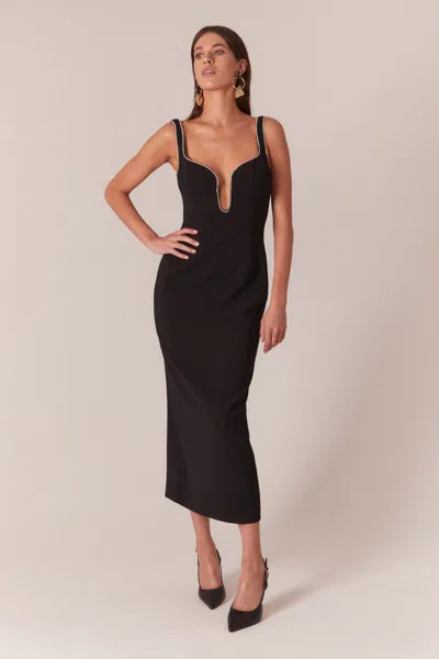 Bardot Brooklyn Diamonte Midi Dress In Black