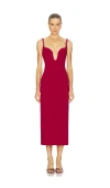 Bardot Brooklyn Diamonte Midi Dress In Burgundy